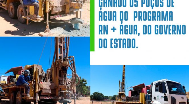 Município de Viçosa ganhou 05 poços de água do programa RN+Água, do Governo do Estado.
