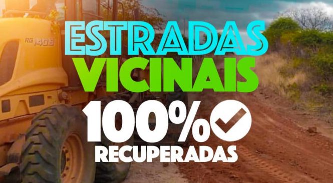 Em Rafael Godeiro/RN, 100% das estradas vicinais foram concluídas nas zonas urbana e rural do município