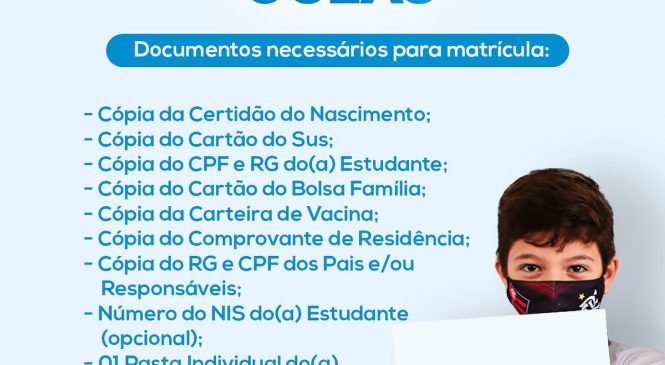 A rede Municipal de ensino de Pau dos Ferros/RN, reforça acerca do seu calendário de matrículas 2021