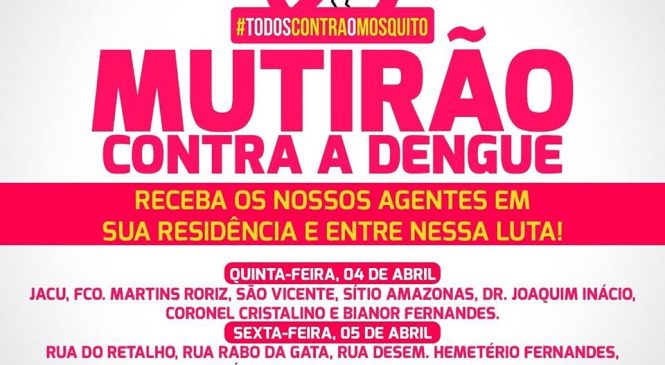 Município de Martins/RN, realizará grande mobilização de combate a Dengue
