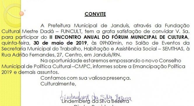 II encontro anual do Fórum municipal de Cultura é realizado na cidade de Janduís/RN