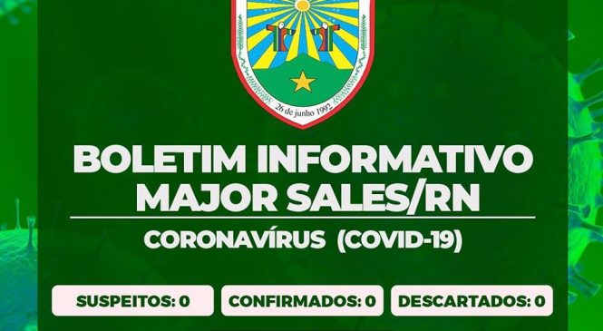 Secretaria Municipal de Saúde informa que estão sendo monitorados 30 pessoas no município de Major Sales/RN, a grande maioria recém chegadas de outros estados