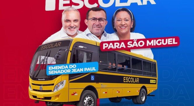 Gestão de São Miguel comemora conquista de ônibus para a frota do município