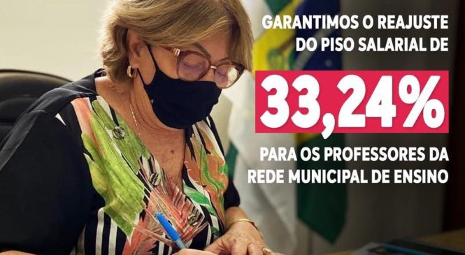Prefeita Maria Helena reajusta o piso salarial dos professores com aumento de 33,24%