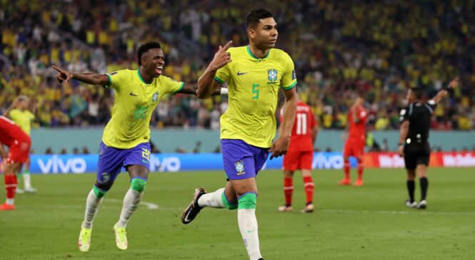 Sem Neymar, Casemiro tira seleção do sufoco e faz o gol da vitória sobre a Suíça