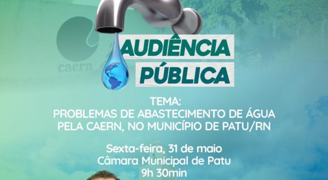 Dr. Bernardo Amorim debaterá o problema do abastecimento em Patu