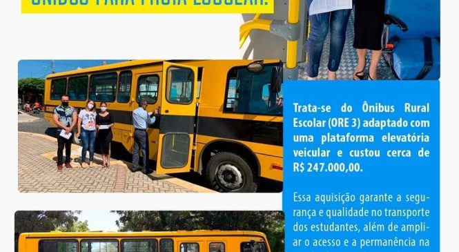 A Prefeitura Municipal de Alexandria/RN, adquiriu junto ao Plano de Ações Articuladas (PAR), do Governo Federal, um novo ônibus para a frota escolar do município