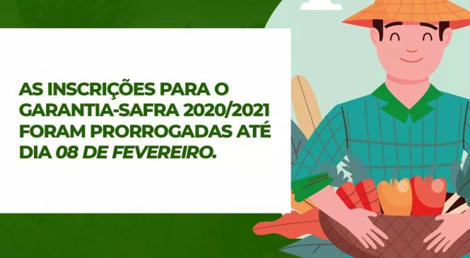 Em Riacho de Santana/RN, o governo municipal prorroga o prazo para as inscrições do garantia safra 2020/2021