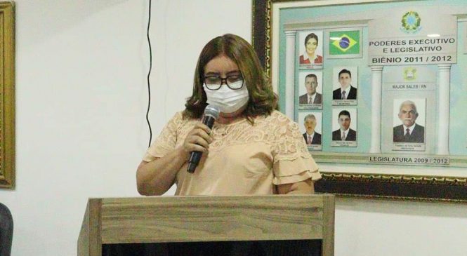 Prefeita Maria Elce, realizou nesta terça-feira, 09, durante a abertura dos trabalhos legislativos da Câmara Municipal de Major Sales/RN