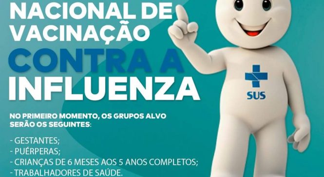 Neste dia 13 de abril, o município de Riacho de Santana/RN deu início a campanha de vacinação contra o Vírus Influenza