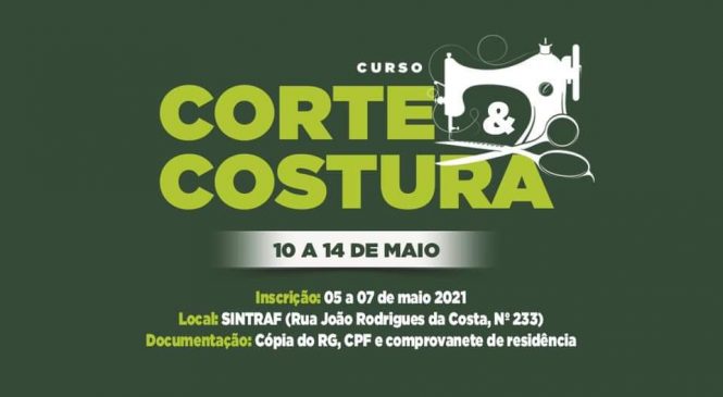 Prefeitura de José da Penha/RN, através da Secretaria de Agricultura, comunica que ofertará o curso de corte e costura, através do SENAR