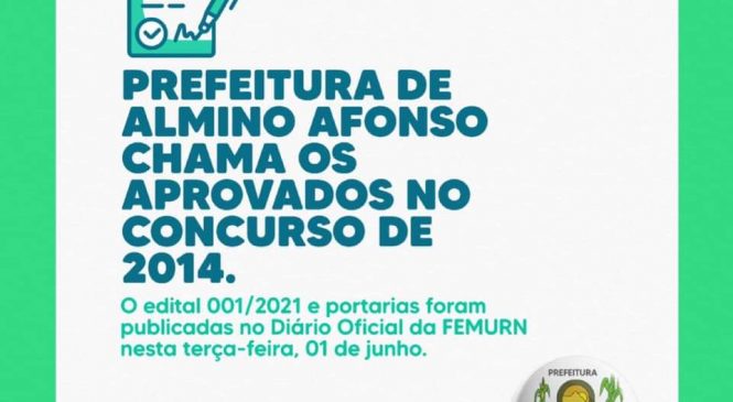 A prefeita de Almino Afonso/RN Jéssica Amorim, autorizou a Secretaria de Administração do município à convocação dos aprovados no concurso público realizado no ano de 2014