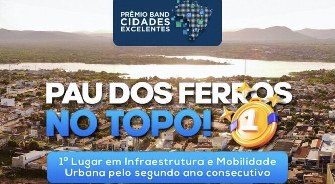 Pau dos Ferros mais uma vez no topo da premiação da Band Cidades Excelentes