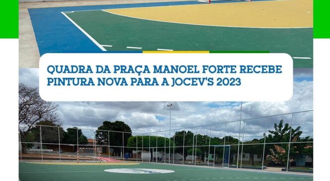 Quadra da praça Manoel Forte recebe pintura nova para a Jocev’s 2023 em Viçosa