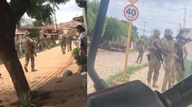 Policiais intensificam buscas aos fugutivos na área urbana do município de Baraúna