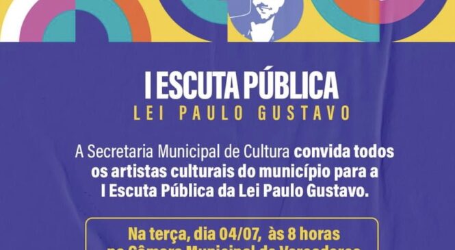 Secretaria Municipal de Cultura de Francisco Dantas realizará I Escuta Pública da Lei Paulo Gustavo