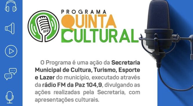 Governo Municipal de Viçosa retorna com o programa de rádio QUINTA CULTURAL