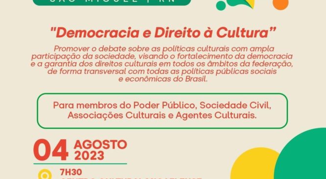 Município de São Miguel realizará a 1ª Conferência Municipal de Cultura