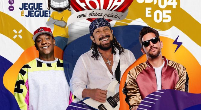 Jegue Folia 2020 anuncia atrações e inicia vendas pela internet