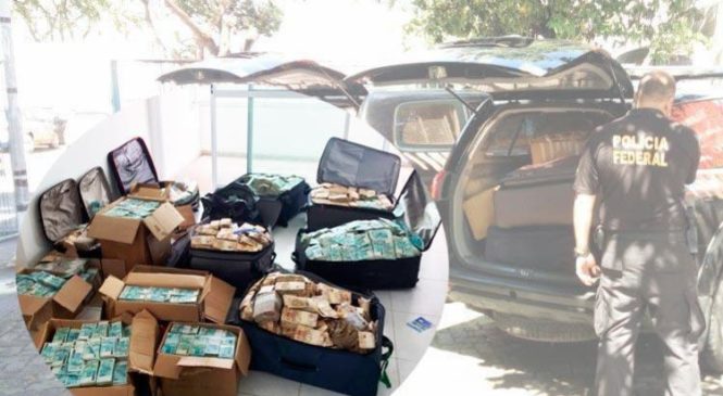 Polícia Federal entrega ao STF as malas contendo 51 milhões encontrados no apartamento de Geddel Vieira Lima, Ex- Ministro de Temer.