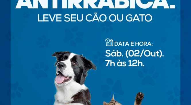 Prefeitura de Pau dos Ferros prossegue neste sábado (02) com Vacinação Antirrábica em cães e gatos