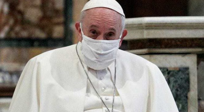 No Vaticano Papa Francisco foi vacinado contra o coronavirus