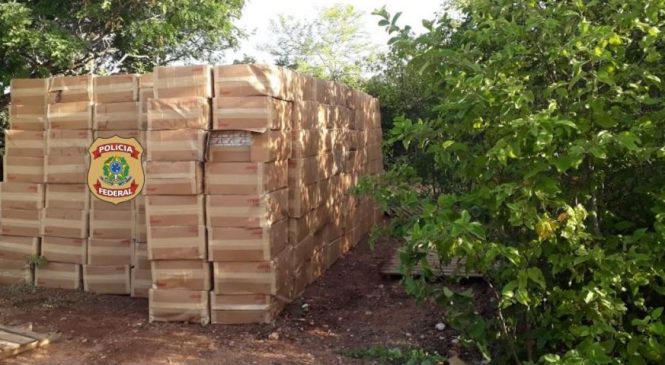 Polícia Federal apreende na zona rural de Umarizal no RN, carga de cigarros contrabandeados avaliada em 2 milhões de reais