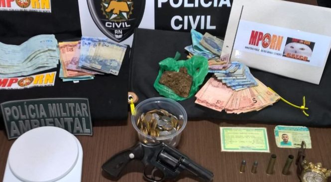 Operação prende quatro em flagrante e apreende armas e drogas na região Oeste potiguar