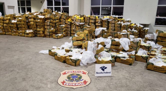 PF apreende grande quantidade de cocaína em carga de melões no Porto de Nata